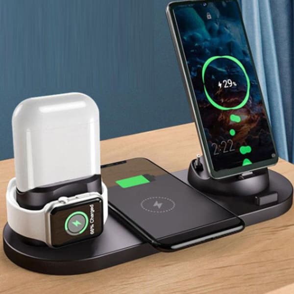 Trådlös laddare - Multifunktionell - 10W - Överströmsskydd - Dubbel USB-utgång - QI