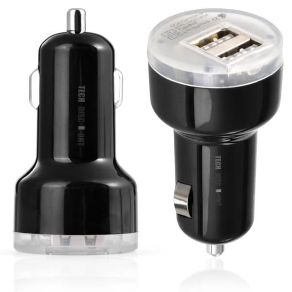 TD® Billaddare Napp USB Billaddare Dubbel USB2.1A Biltelefonladdare