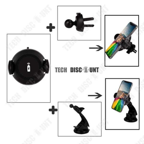 TD® Induktion trådlös billaddare med sugkopp soliditet ultrasnabb laddning Stöd stark magnet universal