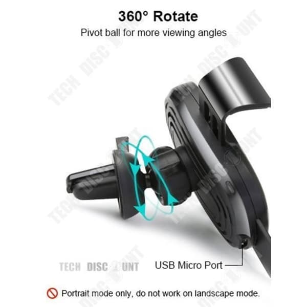 Billaddare - TD® - Trådlös induktion - Snabbladdning - Justerbar - 10W max