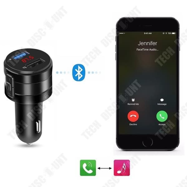 TD® bil mp3 bil Bluetooth bil handsfree FM-sändare bil mp3 musikspelare billaddare