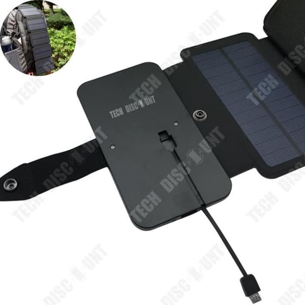 TD® Bekväm Utomhus Power Bank Solar Batteri Laddningspanel Vikbar Solar Mobiltelefon laddare