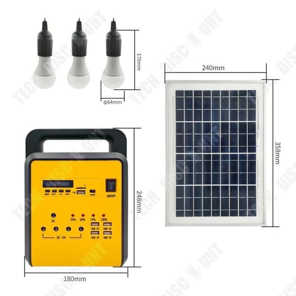 TD® 10w Generatorer Solenergi Bärbar Mobil Power Lighting Power Generation Energilagring