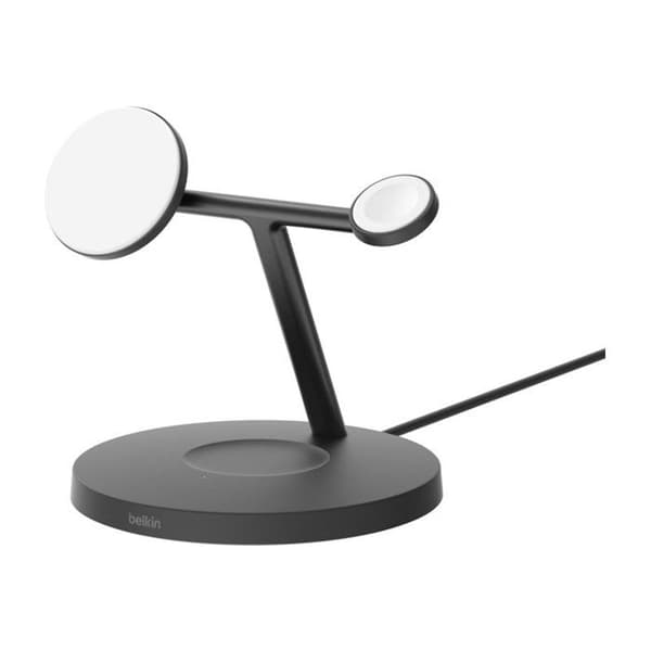 Belkin BoostCharge 3-i-1 Laddningsstation med Qi2 MagSafe-laddare för iPhone 16, Apple Watch, AirPods, Svart Svart