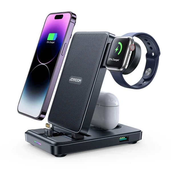 Trådlös laddstation för iPhone, AirPods, iWatch - JoyRoom (JR-WQS02) - Svart