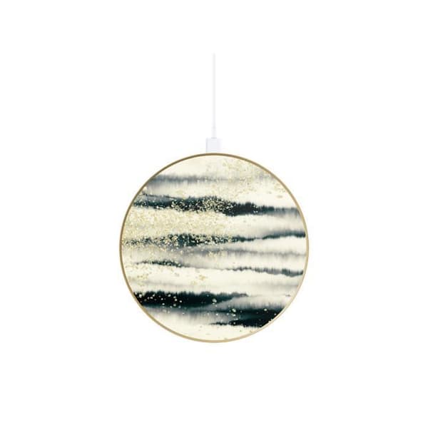 Trådlös Qi-laddare för smartphones/AirPods 10W Modell Golden Tie Dye IDEAL OF SWEDEN Flerfärgad Vit
