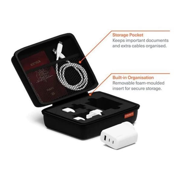 Multiport Resel 67W GaN PowerMaxx med USB-C-kabel 1m CYGNETT Vit