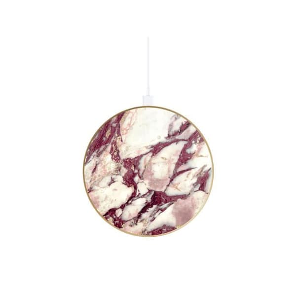 Trådlös Qi-laddare för smartphones/AirPods 10W Modell Calacatta Ruby Marble IDEAL OF SWEDEN Flerfärgad Röd