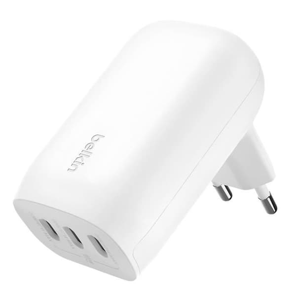 Laddare 67W 3 USB-C portar Power Delivery Kompakt Design Belkin Vit