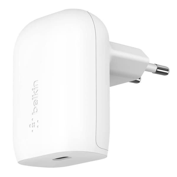 Belkin USB C 30W Strömadapter Power Delivery PPS Platt och Kompakt Vit