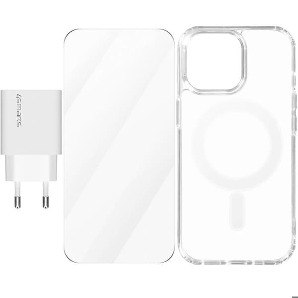 Tillbehörsset för iPhone 15 Pro - MagSafe skal och USB-C laddare 20W - 4smarts