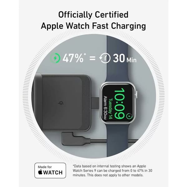 Laddstation - Anker - MagGo 3in1 - Qi2 - 15W - USB-C - Svart