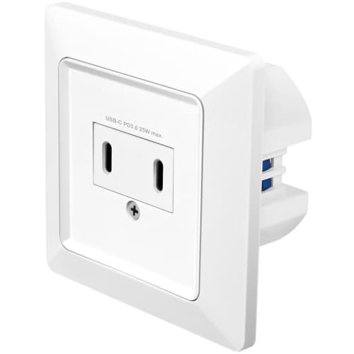 Vägguttag med 2xUSB-C PD 25W