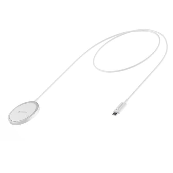 MagSafe iPhone Laddare 15W Snabbladdning USB-C Kabel Swissten MagStick Vit
