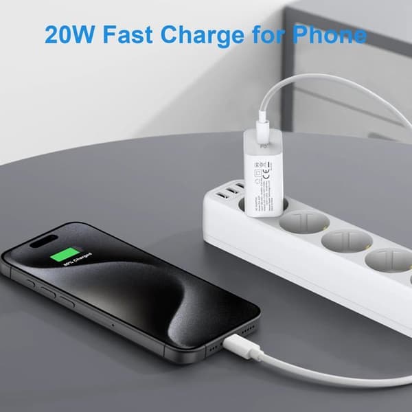 USB C-laddare 20W - Ospecificerad - Väggadapter - Snabbladdning - 2M kabel - Överhettningsskydd