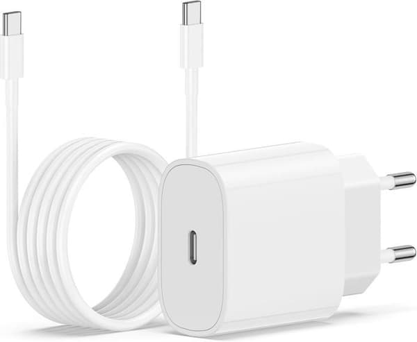 Laddare - 20W - iPhone 15 Pro Max - USB C-kabel 6FT - Snabbladdning - Säkerhetsskydd