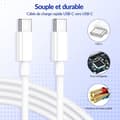 Miniatyrbild 4 av 6: USB C-laddare - Ospecificerad - 30W - Snabbladdning - 2M kabel - Kompatibel med iPhone 15/16/Samsung Galaxy