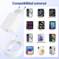 Miniatyrbild 5 av 6: USB C-laddare - Ospecificerad - 30W - Snabbladdning - 2M kabel - Kompatibel med iPhone 15/16/Samsung Galaxy