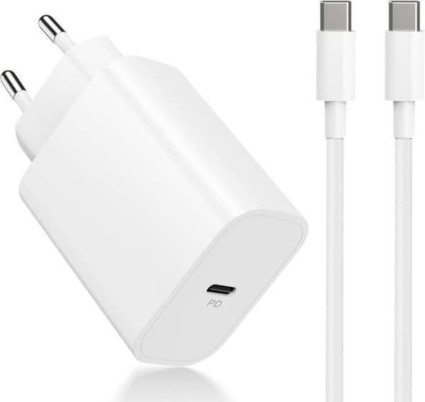Laddare för iPhone 16 15 Pro/Max/Plus/16E, USB C 20W väggadapter och 2M Type-C kabel, snabb laddare och USB C kabel, É
