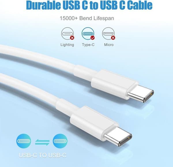 Snabb Laddare - Apple - iPhone 16/15 - 20W - USB-C Kabel 2m - Säkerhetsskydd
