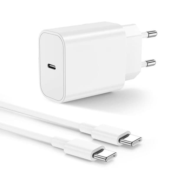 Snabb Laddare - Apple - iPhone 16/15 - 20W - USB-C Kabel 2m - Säkerhetsskydd