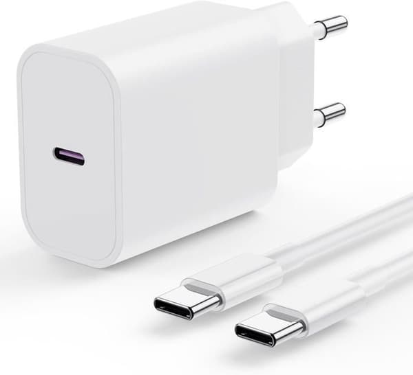 Snabb Laddare - Apple - 20W - USB C - 2M - Kompatibel med iPhone 16/15 och iPad