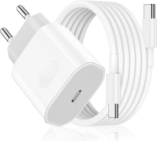 Snabb Laddare - USB-C Adapter - 27W - Kompatibel med iPhone 15/16 - 2m Kabel - Säkert Skydd