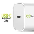 Miniatyrbild 4 av 5: USB-C-strömadapter med Power Delivery 20W och Mayaxess-kabel i vitt