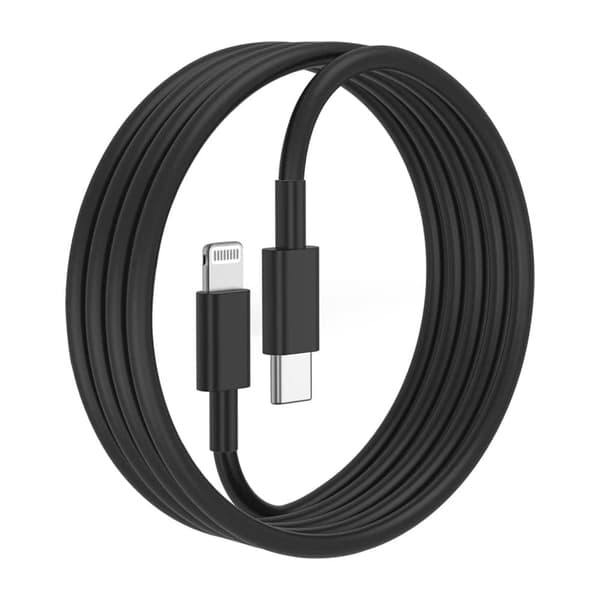 2-Pakkaus - Latauskaapeli iPhonelle ja AirPodsille - USB-C - Lightning Kaapeli 3m - Musta