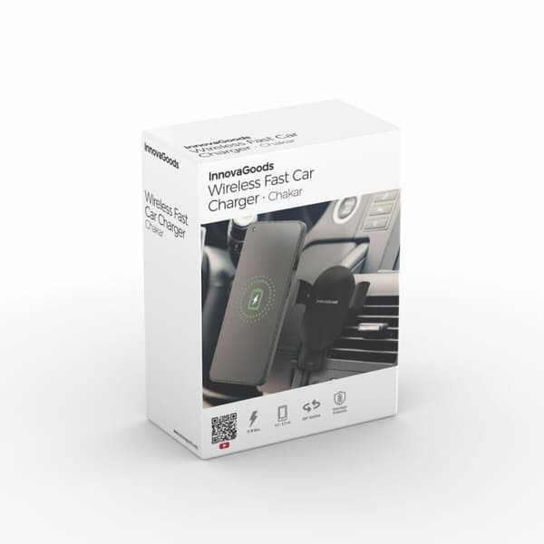 BEGAGNAD Hållare med trådlös snabbladdare för bilen Chakar InnovaGoods (Renoverade A)