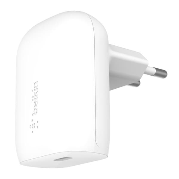 Laddare - Belkin - 30W PD Hemladdare - USB-C - Snabbladdning - Vit plast Vit