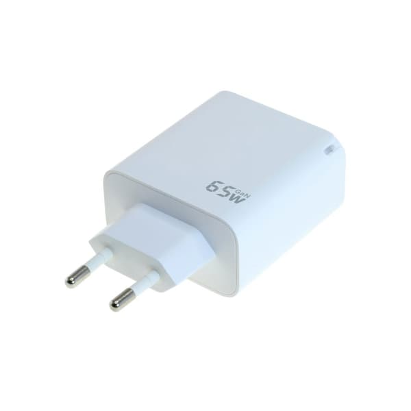 USB-laddare med GaN-teknik, 2x USB-C PD och 1x USB-A – upp till 65 W