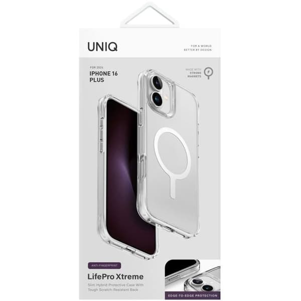 UNIQ LifePro Extreme MagClick laddare för iPhone 16 Plus, Dove (Frost Clear)