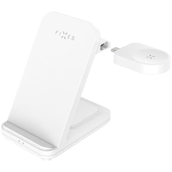 FIXED Powerstation för Samsung med trådlös laddning för upp till 3 enheter vit