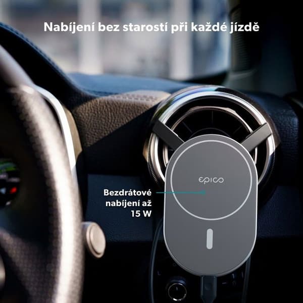 Trådlös bil laddare Epico Ellipse - kompatibel med MagSafe - Rymdgrå