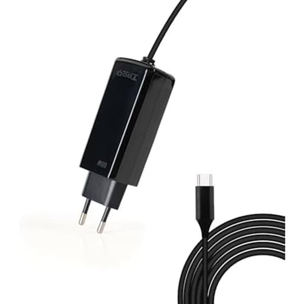 Bärbar Laddare - TOOQ - Kubisk Laddare - 65W - USB-C PD - Svart