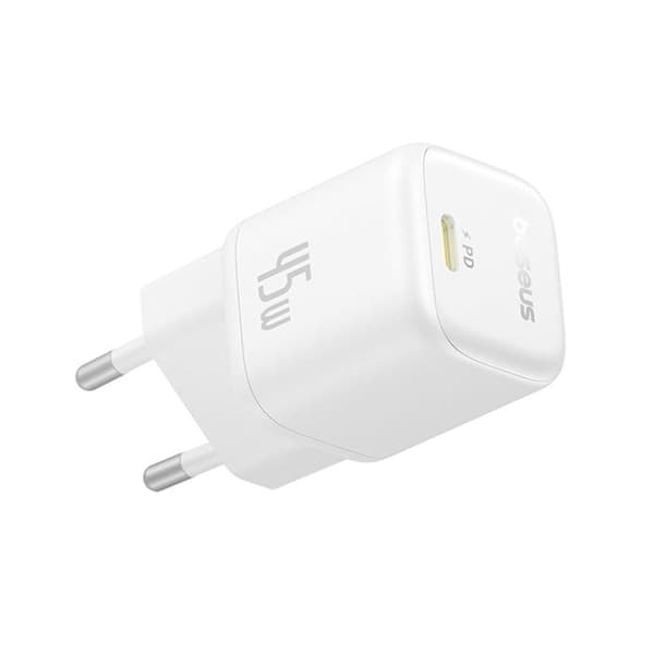 Strömförsörjning för laddning, 45W, USB-C, GaN - Baseus PicoGo (P10176800213-00) - Mångfaldig vit