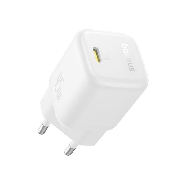 Strömförsörjning för laddning, 45W, USB-C, GaN - Baseus PicoGo (P10176800213-00) - Mångfaldig vit