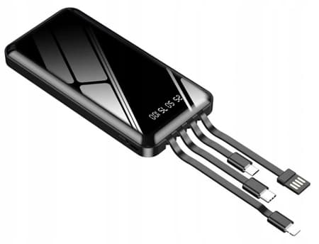 POWERBANK 20000 mAh USB + OPLADNINGSKABLER TIL ALLE TELEFONER 10W HURTIG OPLADNING