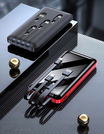 POWERBANK 20000 mAh USB + OPLADNINGSKABLER TIL ALLE TELEFONER 10W HURTIG OPLADNING
