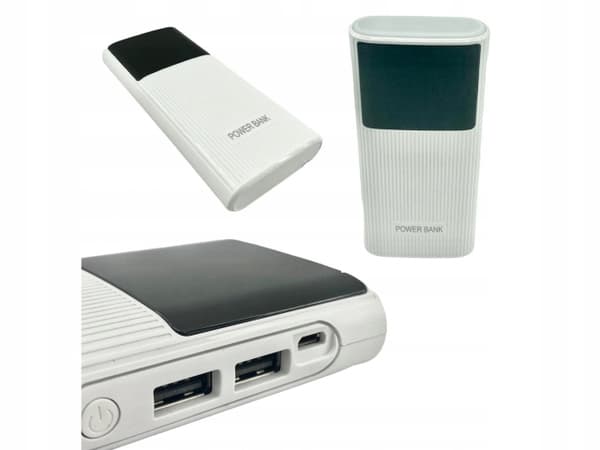 POWERBANK 20000 mAh 2x USB + USB MICRO HURTIGOPLADNING 10W