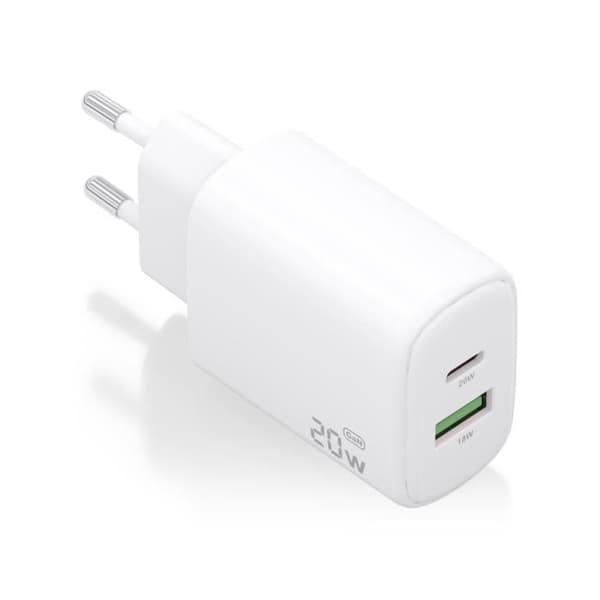 CARGADOR AISENS GAN 20W, 1XUSB-C PD3.0, 1XUSB-A QC3.0, VIT. Vit