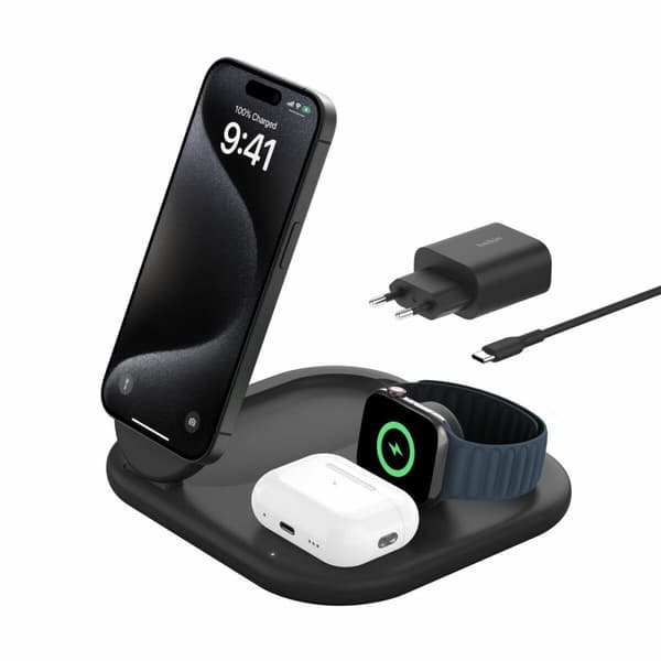 Trådløs oplader Belkin WIZ029VFBK Sort 15 W (1 enheder) Sort