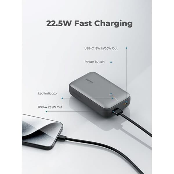 Powerbank Aukey PB-Y57 Grå 20000 mAh