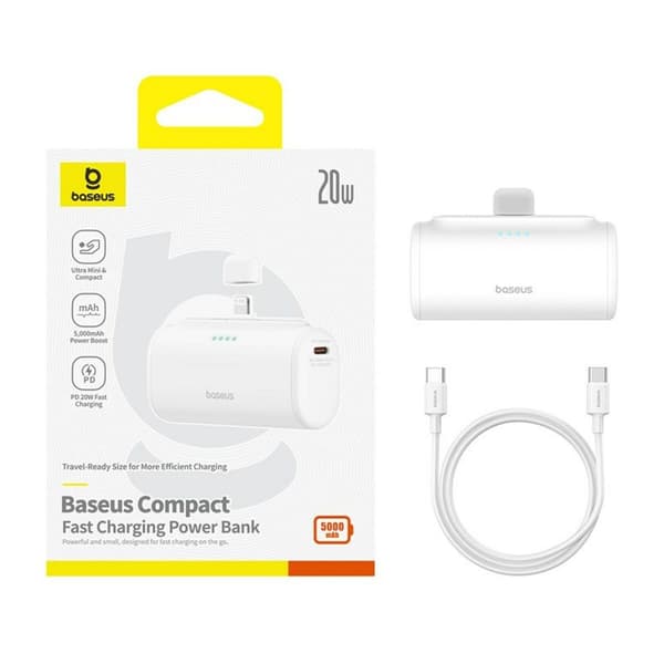 Powerbank Baseus P10068307213-00 Hvid 5000 mAh