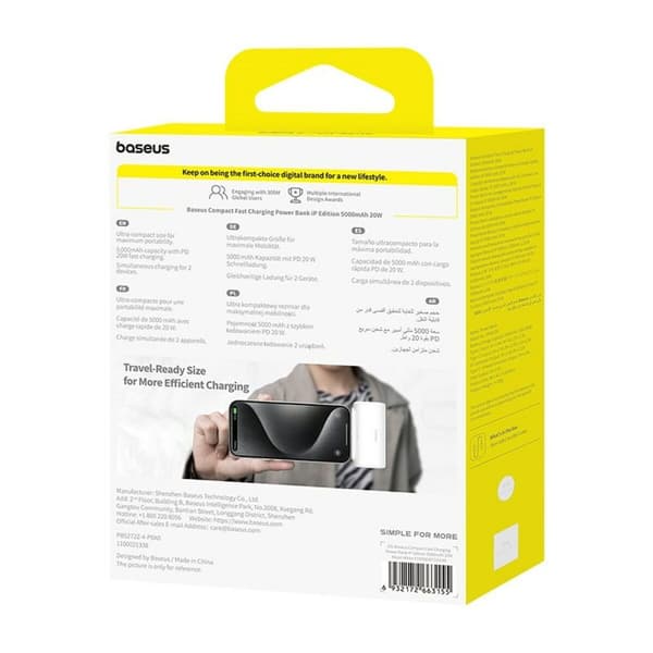 Powerbank Baseus P10068307213-00 Hvid 5000 mAh