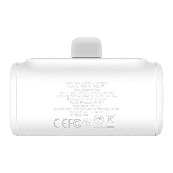 Powerbank Baseus P10068307213-00 Hvid 5000 mAh