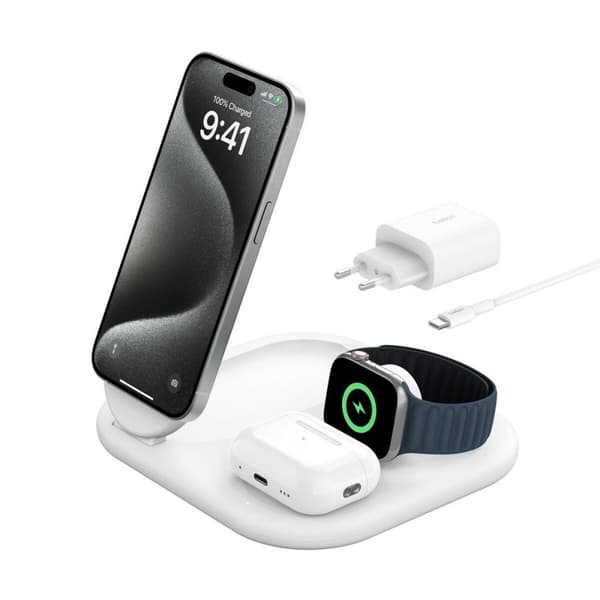 Trådlös laddare Belkin WIZ029VFWH Vit (Vit) 15 W (15 W)