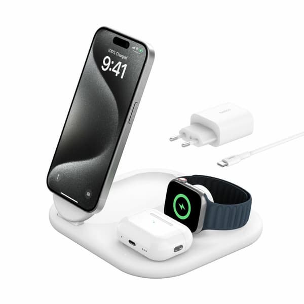 Trådlös laddare Belkin WIZ029VFWH Vit (Vit) 15 W (15 W)