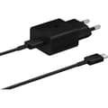 Miniatyrbild 1 av 2: 15W USB C Nätladdare + USB C-kabel - SAMSUNG - Svart